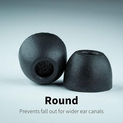 Comply 500 Core Series | Memory Foam Replacement IEM Ear Tips for KZ, Moondrop, FiiO Sennheiser & More | Superior Noise Isolation, Ultimate Comfort, Secure Fit | Round, Black, Medium (3 Pairs)