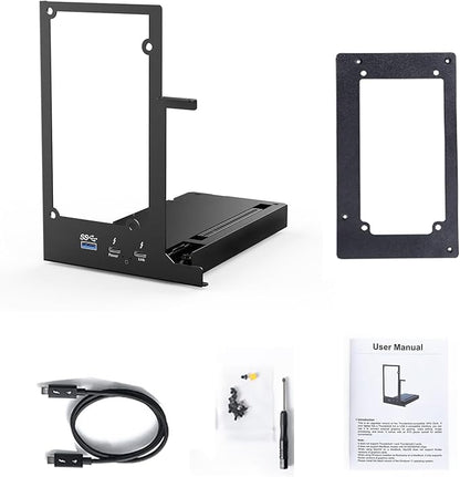 Portable eGPU Enclosure Compatible with Thunderbolt 3/4,USB4 PD 85W Charging,Daisy Chain Support,External GPU Dock Station 40Gbps Rate Support NVIDIA/AMD PCIE,DC/SFX/ATX/Flex Power Supply