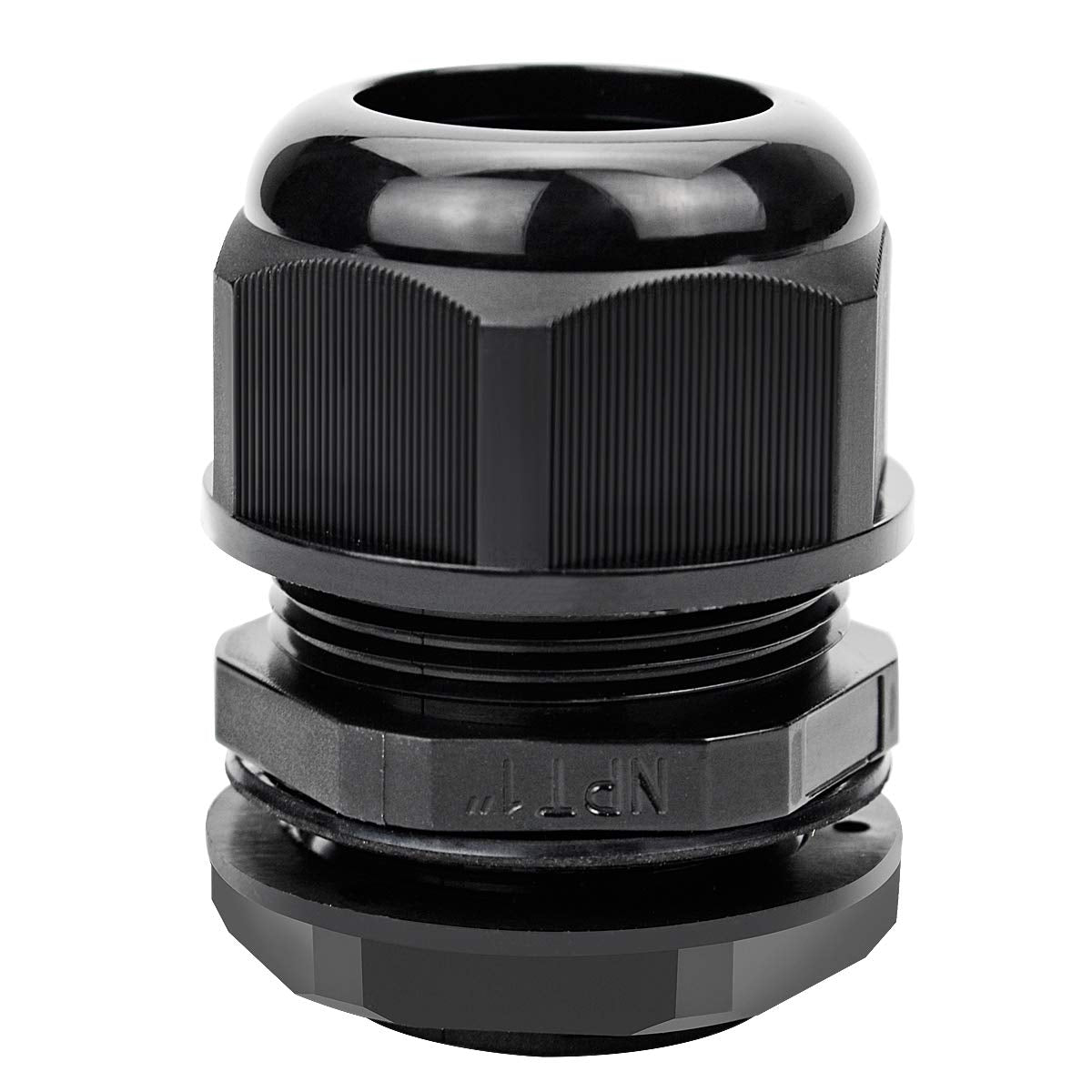 XHF 5 Pcs 3/4" IP68 Strain Relief Nylon Cord Grip NPT Cable Glands Adjustable UL Listed and RoHS Compliant (Black)