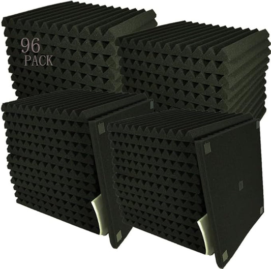 96 PACK Medium Sale Acoustic Foam Soundproof foam (96 black)