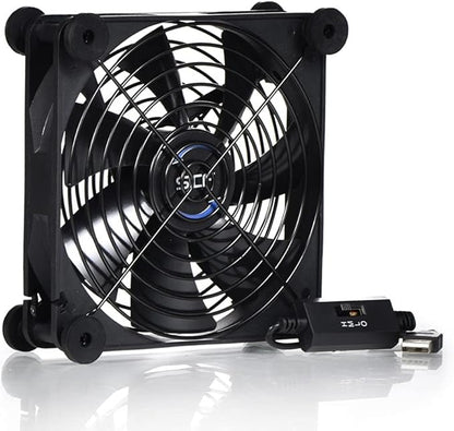 Quiet 140mm USB Fan, 5V USB Portable Cooling Fan for Flat Panel TV Receiver Router DVR PlayStation Xbox Computer Cabinet Cooler