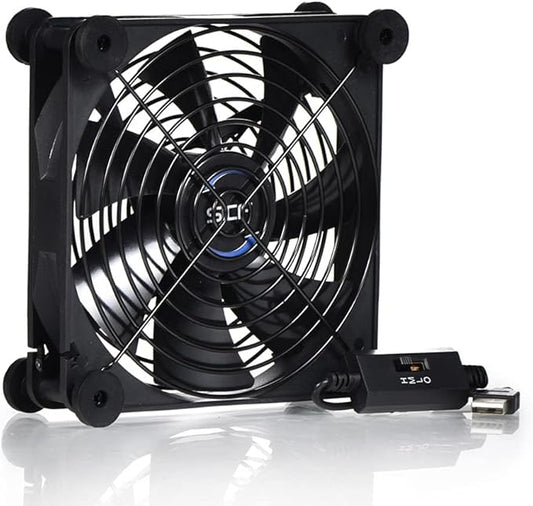 SCCCF Quiet 140mm USB 5V Portable Cooling Fan for Flat Panel TV Receiver Router DVR PlayStation Xbox Computer Cabinet Cooler