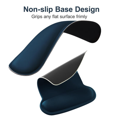 MOSISO Wrist Rest Support for Mouse Pad & Keyboard Set, Ergonomic Mousepad Non-Slip Base Home/Office Pain Relief & Easy Typing Cushion with Neoprene Cloth & Raised Memory Foam, Haze Blue