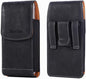 Universal Phone Holster Phone Pouch Case Belt Clip Belt Loops Card Slot Faux Leather for Man iPhone 17/16/15pro max,16/15Plus,Samsung S25 24 S23 S22 Ultra (Black&Yellow, XL(6.6"x3.4"x0.8"))