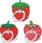 Bonoma Cute Phone Ring Holder with Strawberry Design, 3 Pack Universal Finger Ring Stand Grip Kickstand Ring, 360° Rotation Universal Stylish Stand Compatible with All Smartphones