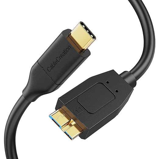 CableCreation USB C to Micro B Short Cable 4FT*2, 10G Micro B to USB C External Hard Drive Cable for iPhone 15/16/17,Samsung Galaxy S24,Seagate WD Westgate My Passport,MacBook Pro/Air, iPad/Tablet