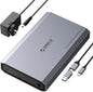 ORICO Aluminum 3.5 Hard Drive Enclosure with USB 3.2 Gen 2 6Gbps Transfer Speed, Fit for 3.5/2.5 Inch SATA HDD SSD Up to 20TB, USB C to USB C/A 2 in 1 Cable Compatible with MacBook Windows(DD35-C3)