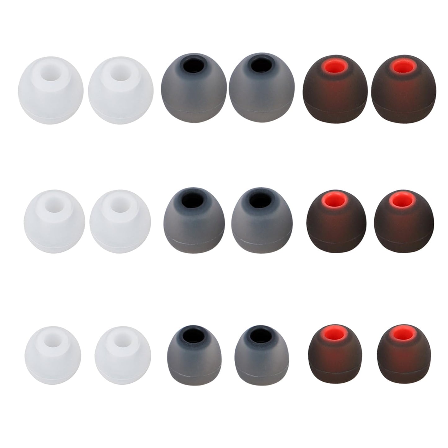 MMYQXI Earbud Replacement Tips Silicone Earbud Tips Earbud Covers Fit for in-Ear Headphones (Inner Hole 3.8mm -5.1mm) Ear Tips Earbud Rubber Tips 9 Pairs S/M/L
