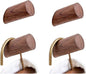 Wood Wall Hooks, 4 Pack Coat Hooks Wall Mounted, Rustic Wooden Heavy Duty Robe Hook Hat Rack, Hooks for Hanging Bathroom Towels Clothes Hanger (Walnut Wood)