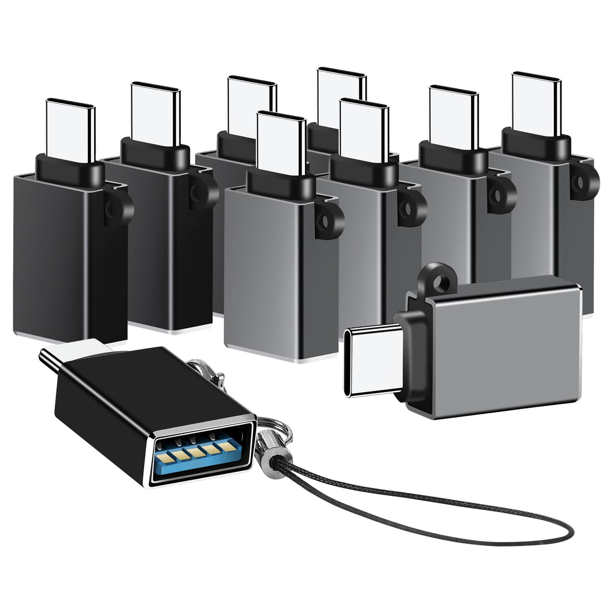 BaseNew USB Type C Male Female Adapter,Data Charging Cable Converter 8-Pack