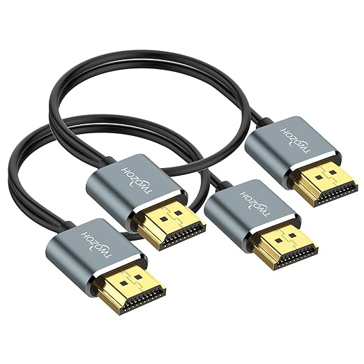 Twozoh Flexible & Slim Long HDMI Cable 15FT 2 Pack, Ultra Thin HDMI Cord Supports High Speed 4K@60Hz 18gbps 2160P/1080P