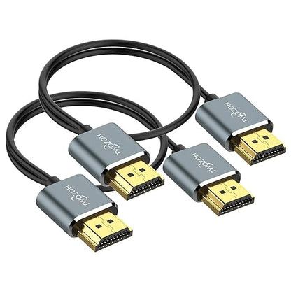 Twozoh Flexible & Slim HDMI Cable 10FT 2 Pack, Ultra Thin HDMI Cord Supports High Speed 4K@60Hz 18gbps 2160P/1080P