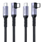 USB C 3.1 Data Cable 10FT 2 Packs, Right Angle 100W Gen 2 Fast Charging 10Gbps High Speed Transfer Cable, 4k 60hz Video Output PD Cord Compatible for Monitor Display, Thunderbolt 3, MacBook Pro