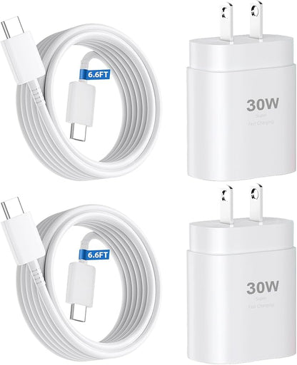 30W Phone 16 15 Charger Fast Charging,USB-C Wall Fast Charger Block Adapter with 6.6Ft USB C to C Fast Charging Cable Cord for Phone 16 15 Pro/16 15 Pro Max/15 Plus,Pro 12.9,Samsung Galaxy S24 Ultra