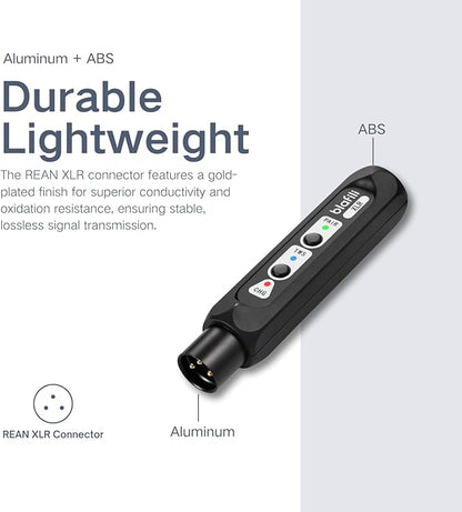 XLR Portable Bluetooth v5.1 Music Receiver, aptX HD aptX Low Latency AAC SBC TWS, Rechargeable Battery 10hrs Long Playtime, USB-C DAC for Mixing Console Desk, Audio Mixer, PA DJ System