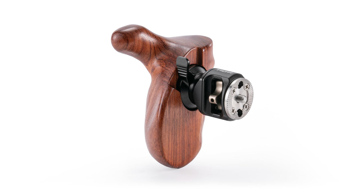 Tilta Advanced Left Side Wooden Handle (NATO Rail - Type VIII) | Black Walnut Wood & Aluminum Alloy Build | Quick Release Button
