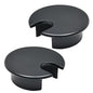 Desk Grommet 1-3/8" (35 mm), Desk Cord Hole Cover, Cable Grommet Metal Zinc Alloy Materilal, Desk Hole Grommet for Office and Home Table Cable, Detachable Cable Cord Organizer (Flat Black 2 Pcs)