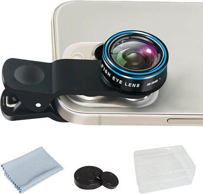 Fisheye Lens 235° Phone Camera Lens, Fish Eye Lens for iPhone 14 13 12 X XR Pixel Samsung Smartphone,Clip on Cell Phone，Funny Photos