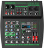 mw-4 black 4Channel Audio Mixer with 99 Sound Effects for PC,Portable Sound Mixing Console with BT USB Recording Input for Live Streaming,Podcasting