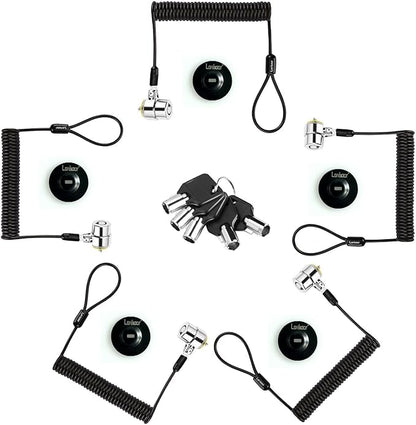 Security Retractable Cable Lock Portable Keyed Laptop Lock 5 Keys 8Ft for Monitors, Laptops, MacBooks, Tablets, iPad,Mac Mini,(5 Pack Keyed Alike)