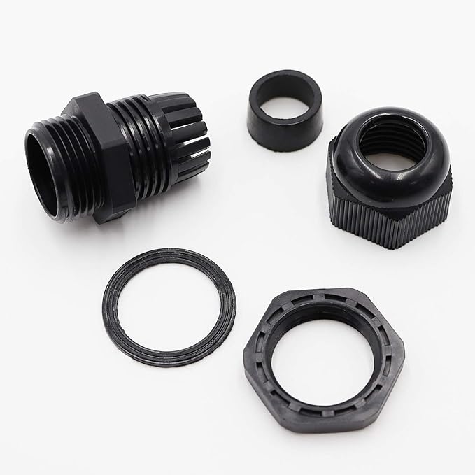 PENGLIN Cable Glands 3/4" NPT Nylon Cable Connector, Strain Relief Cord Connector, IP68 Waterproof Adjustable Locknut(3/4 Inch (10-Pack))