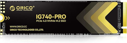 ORICO Industrial SSD 1TB M.2 NVMe SSD, PCIe 4.0 Drive with 7100MB/s Read Speed, Advanced Data Security and Innovative Heatsink, for Edge Computing, Industrial PC, Personal Laptop and PS5 - IG740PRO