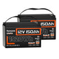 12V 150Ah LiFePO4 Lithium Battery BCI Group31 Bluetooth 2Pack,Built-in 110A BMS, Deep Cycle Battery for Solar, RV, Marine, Off-Grid Applications - 15000+ Life Cycles, Safe & Lightweight