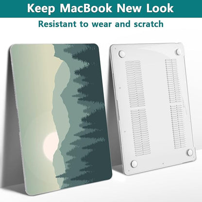 Teryeefi Compatible with MacBook Pro 13 inch Case 2022 2020-2016 Release Model: A2338 M2/M1 A2251 A2289, Plastic Hard Shell Case & Keyboard Cover for MacBook Pro 13 with Touch Bar, Forest