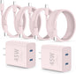 Super Fast Samsung Charger Type C,45W Dual Port USB C Fast Charger Block [2-Pack] & Extra Long 60W 3/6/6/10FT USB C Cable - PD Quick Charging 3.0 for Samsung Galaxy S25 Ultra/S24+/S23 iPhone 16