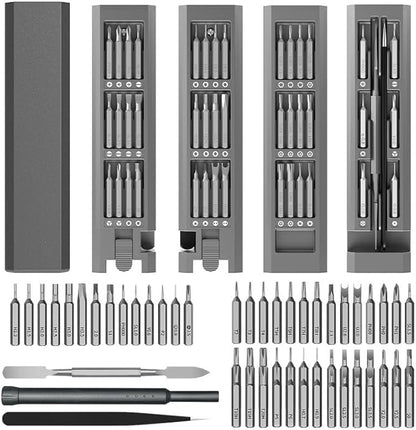 Generic Mini Precision Screwdriver Set, 44-in-1 Magnetic Bits, Manual Repair Tool Set for Gamepad Phone Camera Laptop Watch Glasess, Pocket Size, Grey
