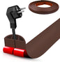 Floor Cord Cover Self Adhesive Cord Hider,10FT Cable Management, Extension Strip Protector for Wires, Prevent Cable Trips for Offices, Gyms, Exhibitions Cavity:0.39"(W) x 0.27"(H) Coffee