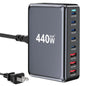 440W USB C Fast Charger Block, Multi-port USB Charging Station, GaN Ⅲ Double 100W PD PPS Port Fast Charging Station for Multiple Devices,Laptop Wall Charger Compatible with MacBook, iPhone 17,iPad etc
