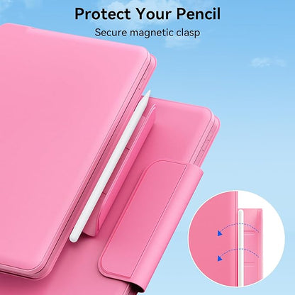GGQFGTOJ for iPad 9th Generation Case with Keyboard,Magic Style Keyboard Case for iPad 9th/8th/7th Gen 10.2 inch - Floating Cantilever Magnetic Stand Multi-Touch Trackpad (Pink)