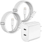 iPhone Charger,Dual Port USB C iPhone Charger Fast Charging Block,Super Fast Apple Double Type C Wall Chargers,2Pack 10FT Quick USB C Lightning Cable for iPhone 14 Pro Max/13 Pro/12/11/MiNi/XS/XR/8/SE