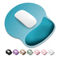 ITNRSIIET Ergonomic Mouse Pad with Wider Memory Foam Wrist Rest +17% - Curved Cushion Reduces Pressure 20%, Pain Relief, Non-Slip, Smooth, Cute Colors, 9.85 x 9 in, White