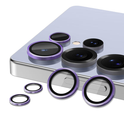 Avocase for Samsung Galaxy S25 Ultra Camera Lens Protector, Individual Metal Ring Tempered Glass Lens Cover, [Strong Adsorption] Scratch Resistant Ultra-Thin HD Clear Lens Cover, 1 Set-Purple