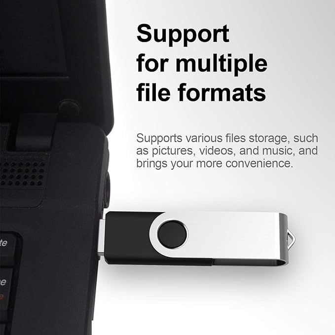 KEXIN 128GB Flash Drive 20 Pack Flash Drive Bulk USB Thumb Drive 128 GB USB Drive USB 2.0 Flash Drive with Led Indicator, Black