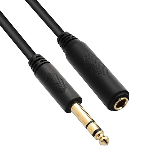 Tisino 1/4 Extension Cable 10 ft, Headphone Extension Cable Quarter inch TRS Male to Female Stereo Guitar Extension Cable Cord