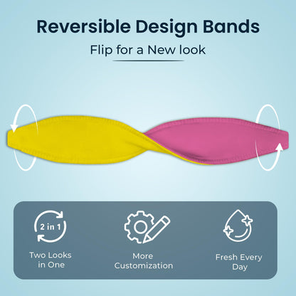 Switchbands Color Phone Grip Strap – Reversible Elastic Strap, Adhesive-Free, Drop Protection, Arthritis Friendly, Anti-Theft Security, Wireless Charging Compatible, Universal Fit – Pink & Yellow