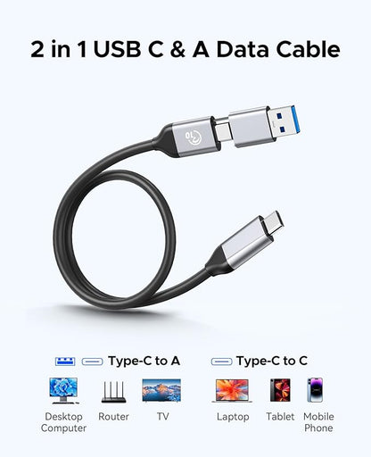 ORICO 512GB Portable SSD, Up to 1050MB/s, Compact with 2 in 1 USB C & A Cable, External Solid State Drives, Reliable Storage for USB C Smartphone, Tablet, PC - M10PRO