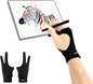 SPBMY Drawing Glove 2 Pack,Two-Finger Artist Glove for Drawing Tablet, Paper Sketching, iPad. Digital Art, Right Hand and Left Hand, Black S: 2.95x7.48 inches