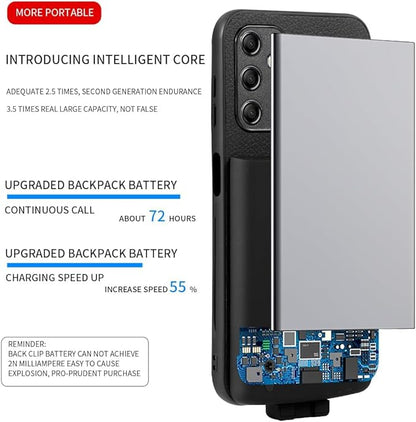 Fey Battery Case for Galaxy A34, Extended Charging Cases for Samsung Galaxy A34 5000mAh Rechargeable External Backup Power Bank Charger Cover, Black