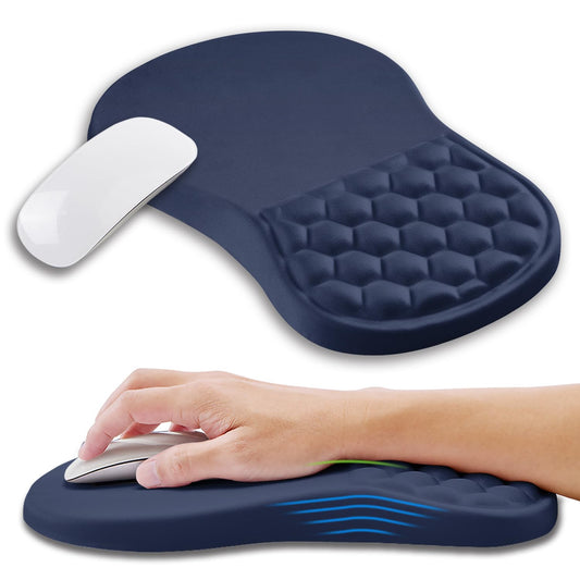 Kuosgm Ergonomic Mouse Pad Wrist Support with Memory Foam Massage Bulge, Carpal Tunnel Pain Relief Mousepad Wrist Rest for Mouse(12x8 inch, Pink Flowers)