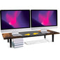 Across-Star Dual-Monitor Stand for Desk - Large Adjustable Length and Angle Riser for 2 Monitors, Double Computer Desktop Organizer, Shelf for TV, Laptop, Printer