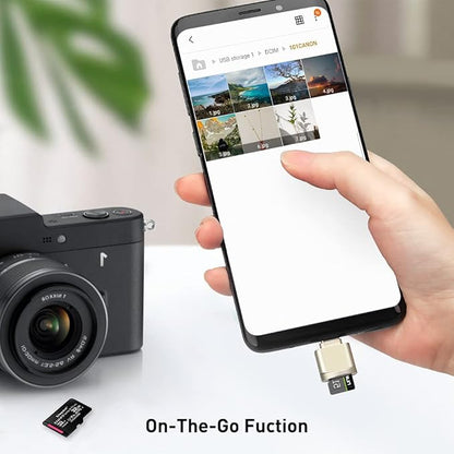 USB C Micro SD Card Reader (Pack of 2 Pcs), BorlterClamp Type C OTG TF Memory Card Reader Compatible with Laptop, MacBook, Tablet, Smartphone