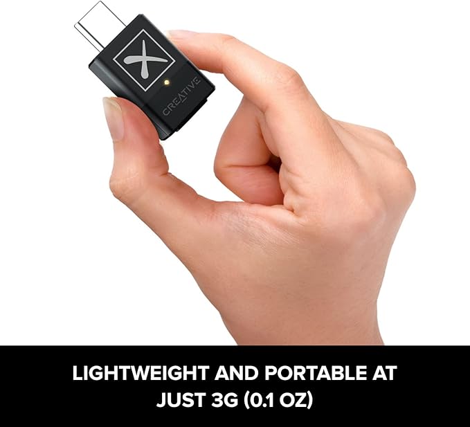 Creative BT-W3X Smart Bluetooth 5.3 Audio Transmitter with aptX HD, High-Definition 24-bit / 48 kHz Audio, Device-Switching Function, Works with PC/Mac/Gaming Consoles