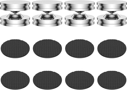 Audiocrast 4X HiFi Speaker Spikes, Isolation Stand Feet Pad, Stainless Steel Shock Absorber Vibration Dampener with Non-Slip Mats for Audio Speaker Subwoofer CD DVD Amplifier Turntable DAC