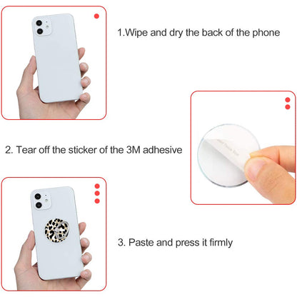Bonoma Phone Ring Holder, 3 Pack Leopard Pattern Universal Finger Ring Stand Grip Kickstand Compatible with Smartphones and Tablets-Leopards