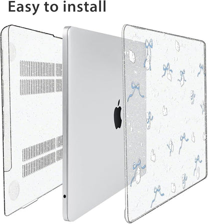 for 2025 2024 2023 2022 MacBook Air 13 inch Case M4 A3240 M3 A3113 M2 A2681 with Touch ID& 13.6" Liquid Retina Display, Plastic Hard Shell&Keyboard Cover&Screen Film&Webcam Cover, Bunny-B