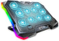 G-STORY Gaming Laptop Cooling Pad, RGB Lights Laptop Cooler with 10 Powerful Turbo Fans for 12-18 Inch Notebooks,8 Height Adjustable Stand and 1 USB Port